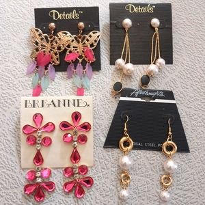 4 Pairs of Gold Tone Earrings